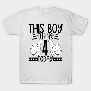 This boy turns 4 today T-Shirt